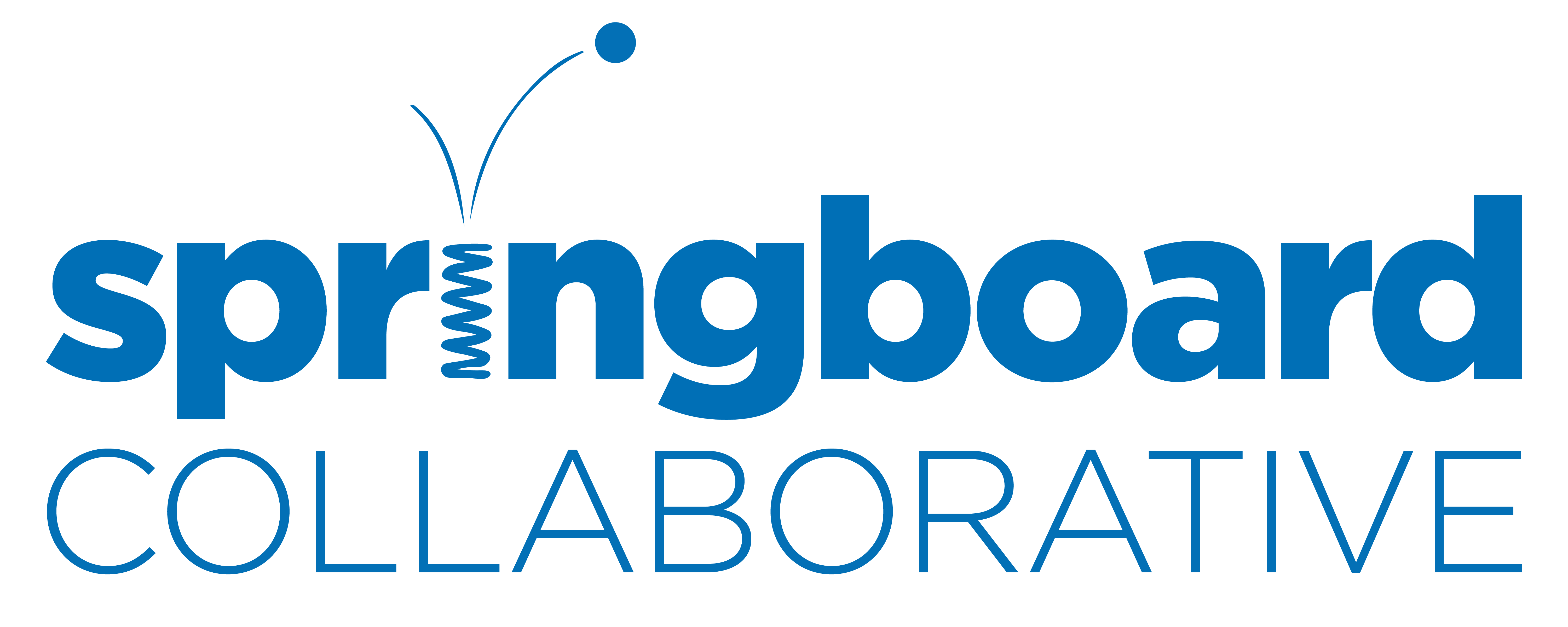 Springboard Collaborative logo in blue with a spring